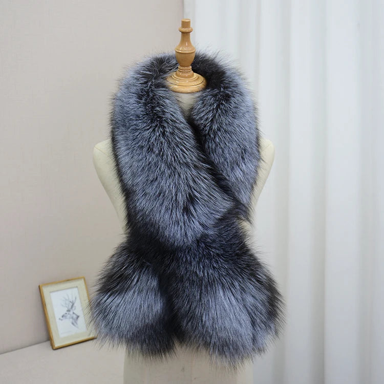 Real genuine natural big fox fur Scarves women's fashion scarf collar warm winter free shipping