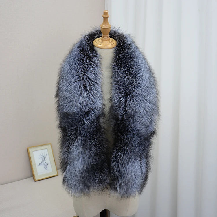 Real genuine natural big fox fur Scarves women's fashion scarf collar warm winter free shipping