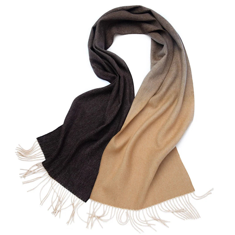 New Women Cashmere scarf Shawl Wrap Gradient Color Winter Autumn Warm Fashion Ladies Pashmina 100% Cashmere Scarf ongolia