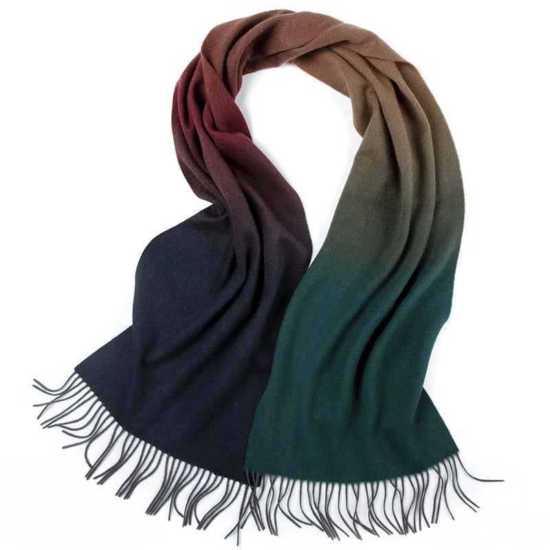 New Women Cashmere scarf Shawl Wrap Gradient Color Winter Autumn Warm Fashion Ladies Pashmina 100% Cashmere Scarf ongolia
