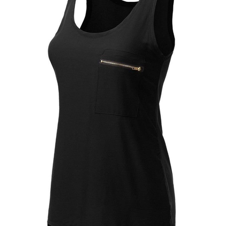 Hot Sale Pocket Solid Color Chiffon T-Shirts Large Size Foreign Trade European and American Women's Vest New