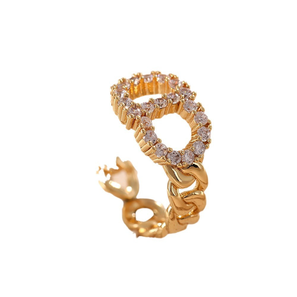 Cross-border hot sale letter rings female personality ins Internet celebrity same rings fashion design sense versatile jewelry