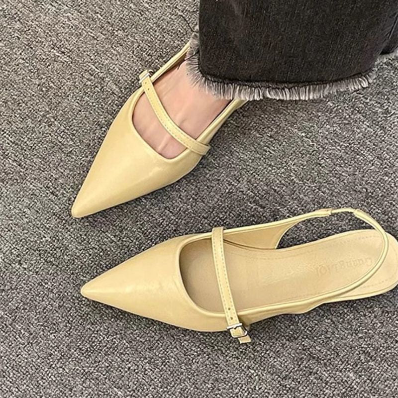 Flat bottom versatile bag head sandals women's shoes new Mary Jane with skirt pointed temperament niche single beanie shoes