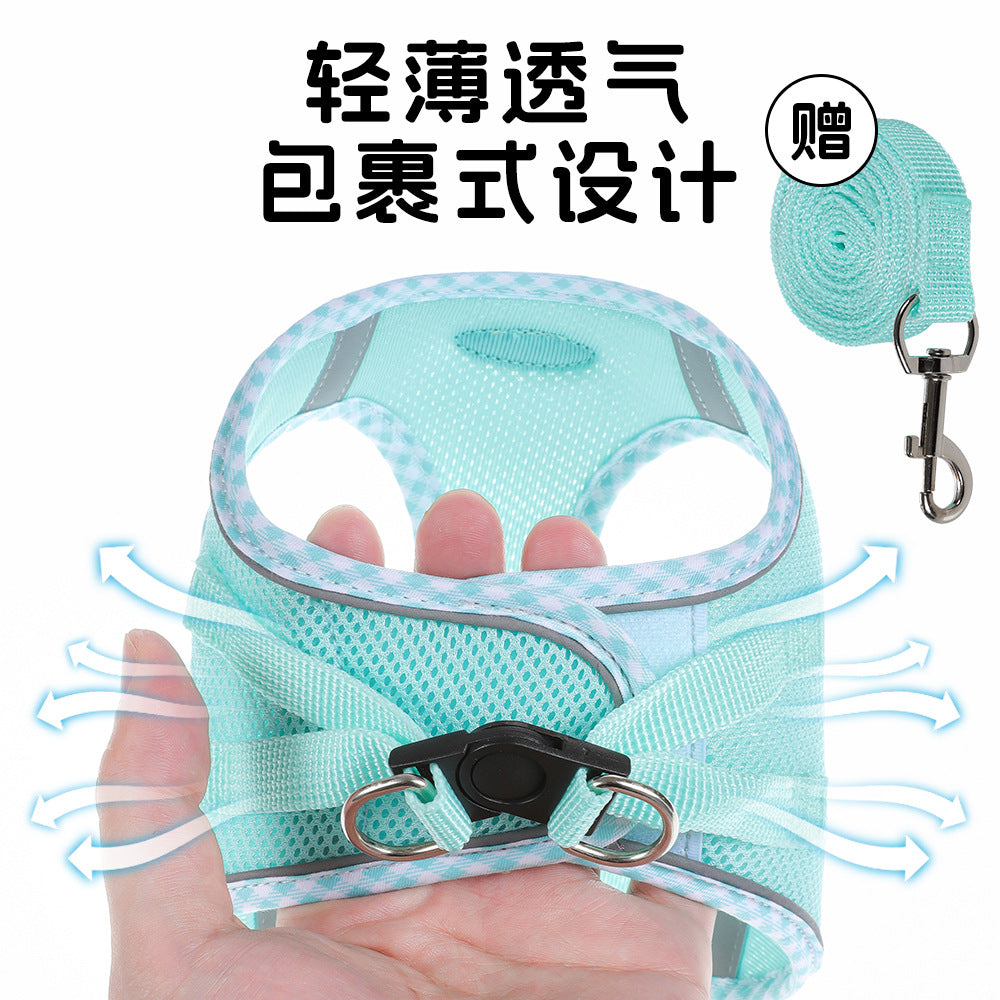 Popular cat leash wrapped pet chest back cat rope anti-break free cat leash spot cat toy