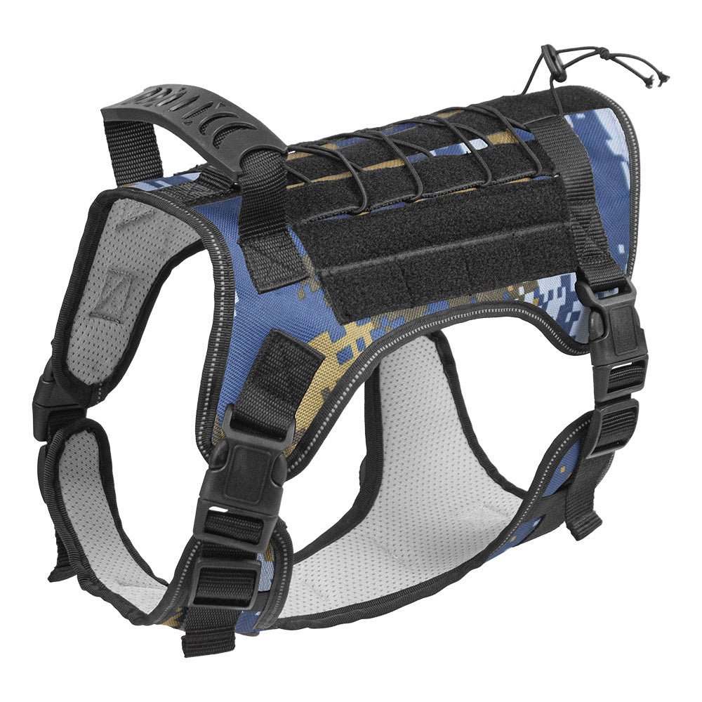 Dog leash, outdoor medium and large dog pet chest back explosion-proof tactical training dog chest back dog toy