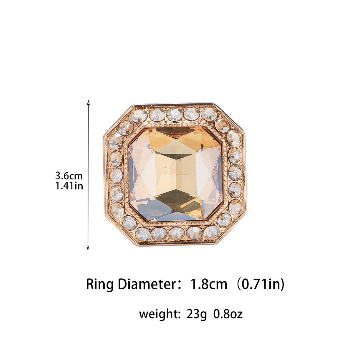 Spot ring Hollow niche rings Thick rectangular Korean light luxury high sense exaggerated high versatility