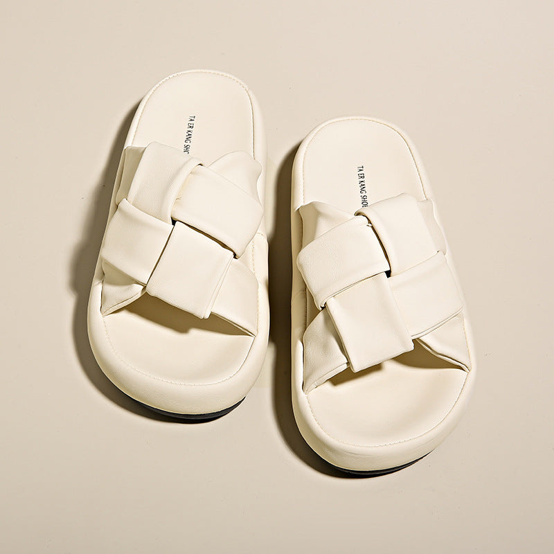 Cool slippers women's summer wear new thick-soled casual non-slip pregnant women's beach sandals lazy fashion one-word drag