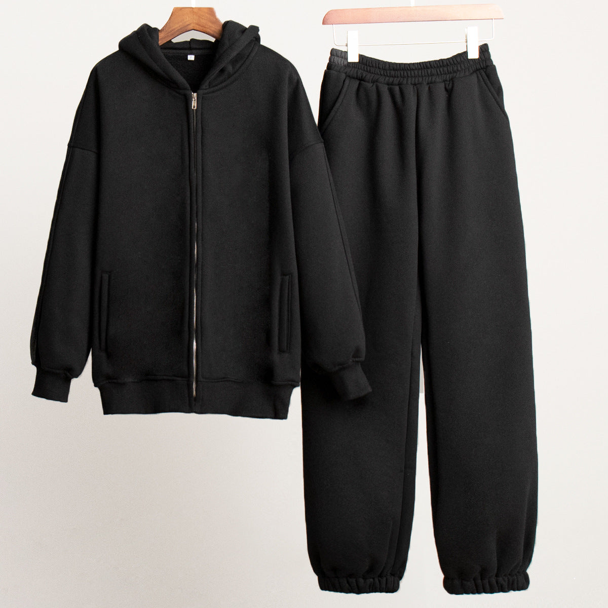 Cross-border sweater cardigan set women's Europe, America and winter new sports and leisure fleece cardigan sweater set suits