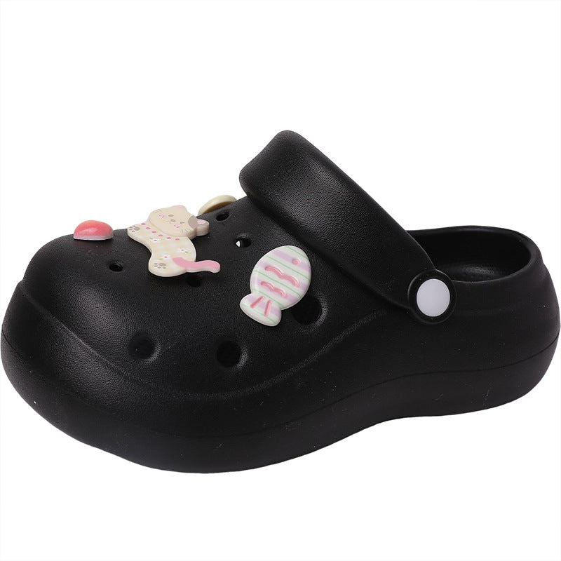 Cute cartoon hole shoes women's summer new stepping on shit soft-soled sandals women's slippers summer wear beach shoes