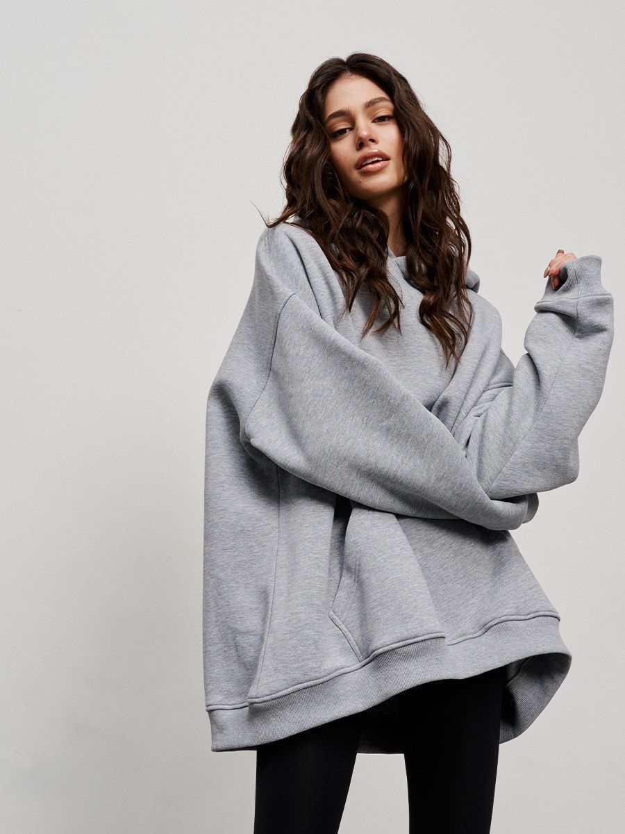 Hoodie European, American autumn and winter new street neutral wind fleece loose pocket hooded sweater