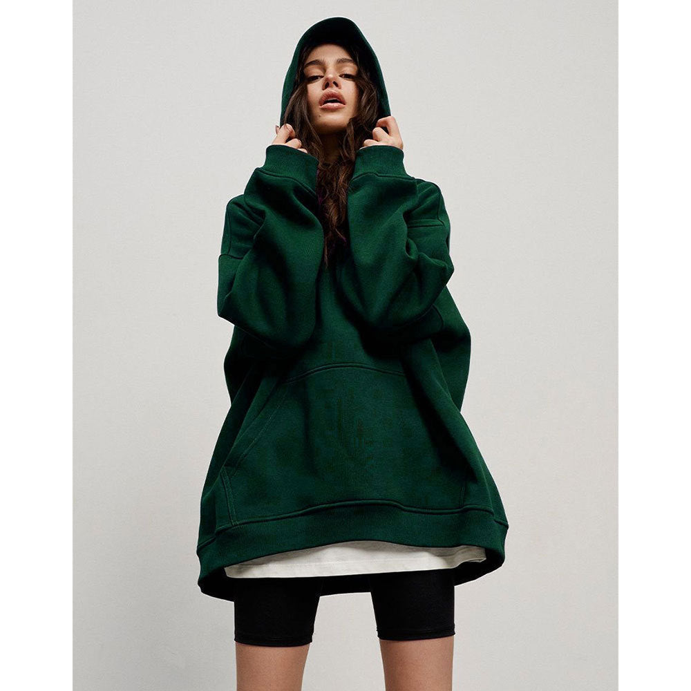Hoodie European, American autumn and winter new street neutral wind fleece loose pocket hooded sweater