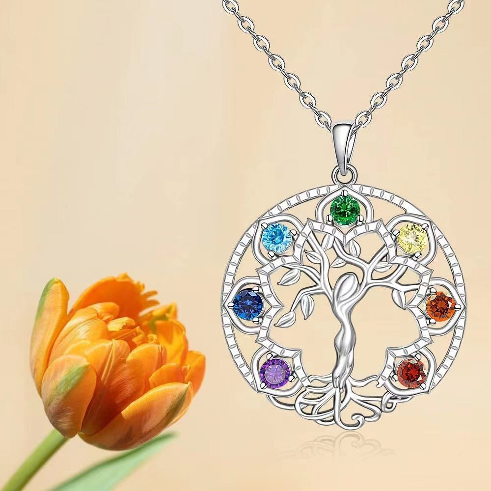 Dragon and new, personalized fashion hollow tree of life micro diamond men's and women's collarbone chain pendant necklace