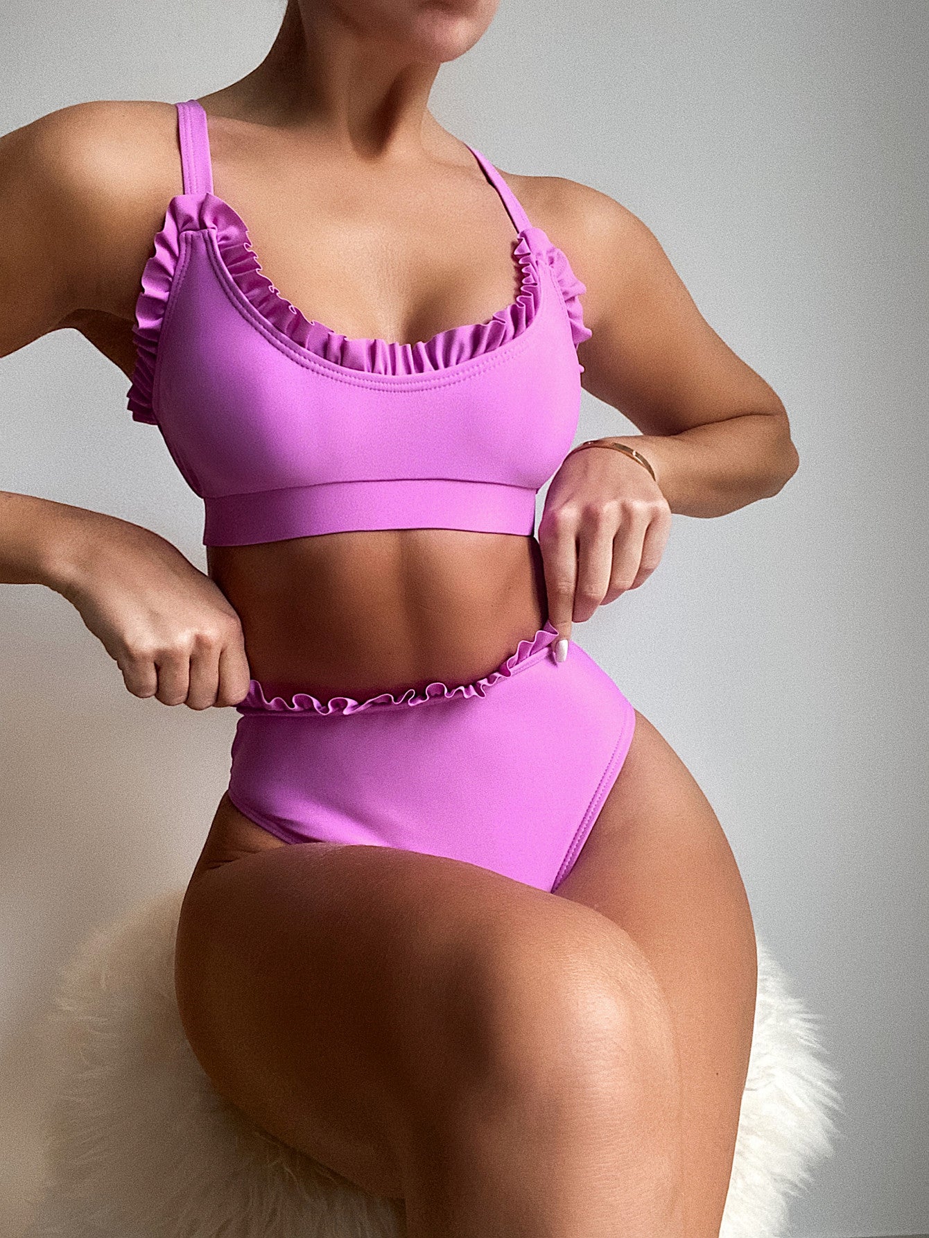 outer single swimsuit bikini new women's bikini European and American swimsuit solid color swimsuit split swimsuits