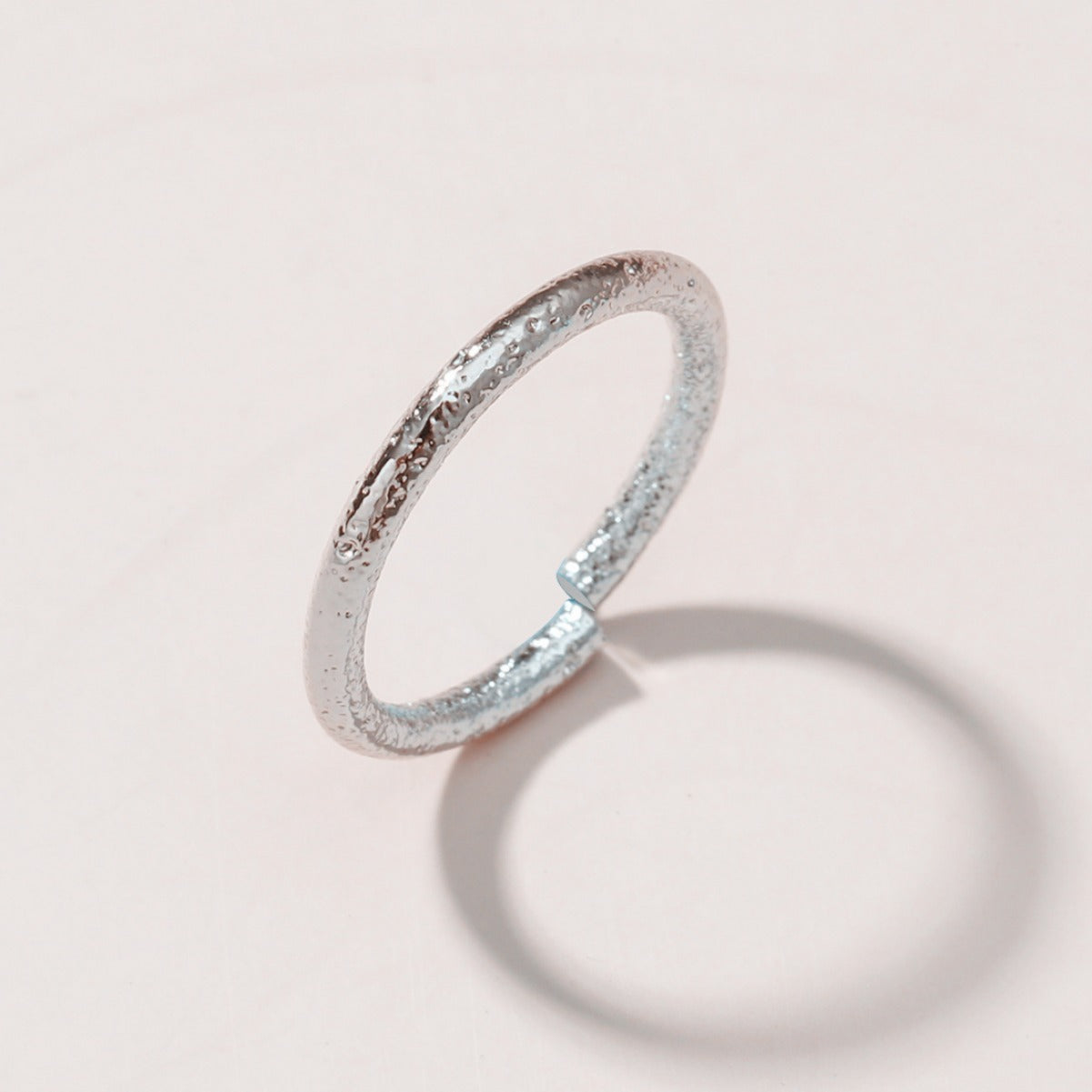 European and American retro hand-made beating concave-convex texture fine ring women's high-end sense simple daily versatile rings