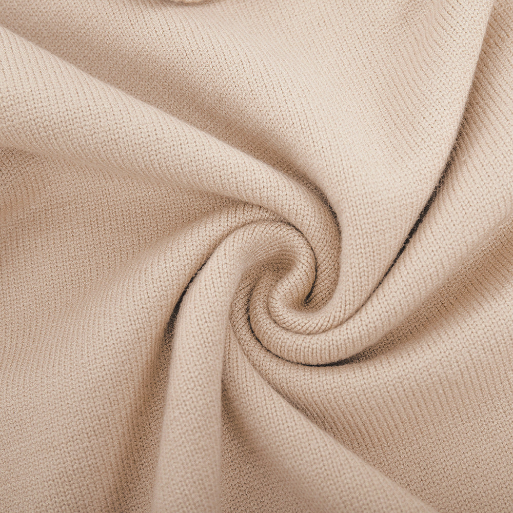 Cross-border splicing turtleneck sweater women's Europe, America, autumn and winter new casual loose lazy thickened sweater knitted jumper