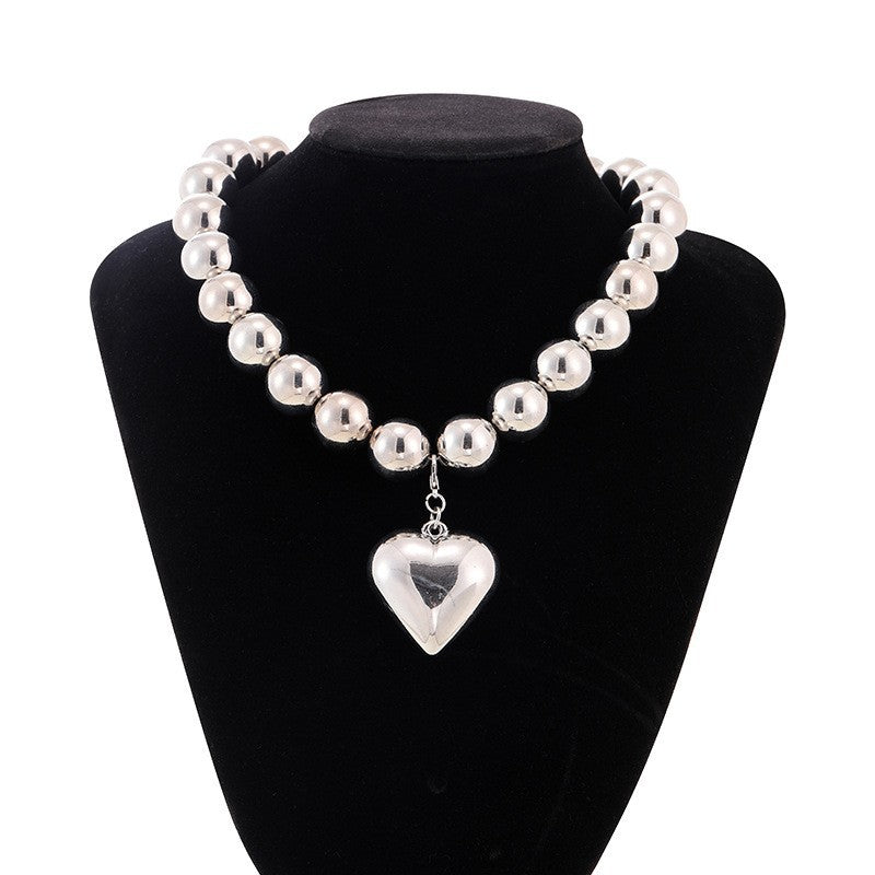 European and American jewelry, exaggerated large round bead punk collar collarbone chain, hot-selling geometric bead necklace women's beads