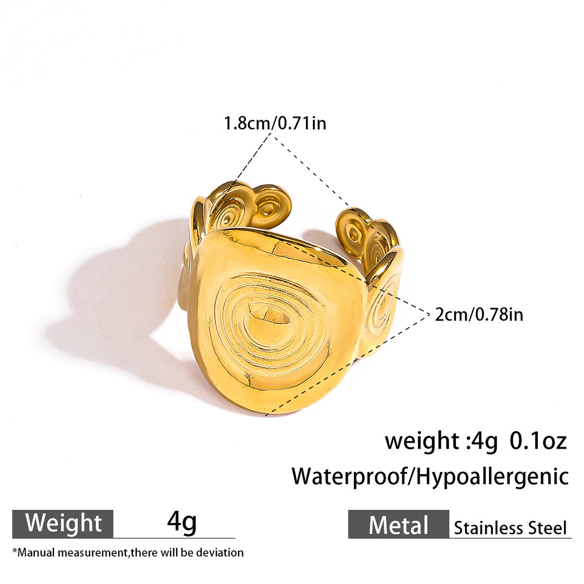 Malt stainless steel titanium steel non-fading rings ins adjustable opening design ring, European and American hand jewelry set