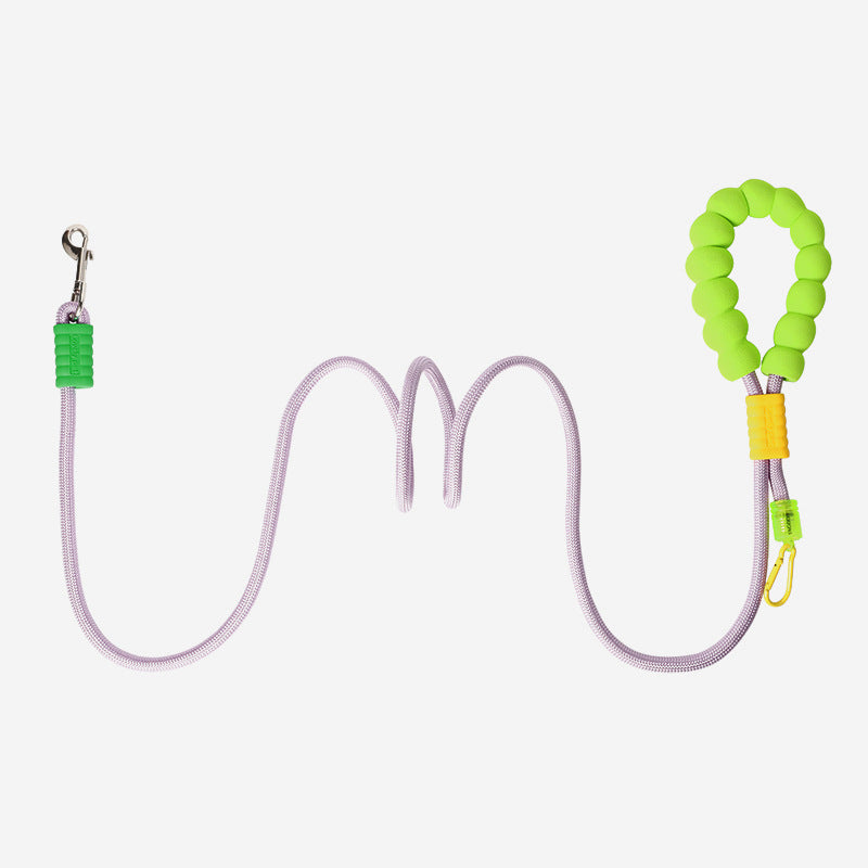 Dog leash, crossbody cloud bubble foam grip contrasting color P rope, puppy out pet walking dog rope