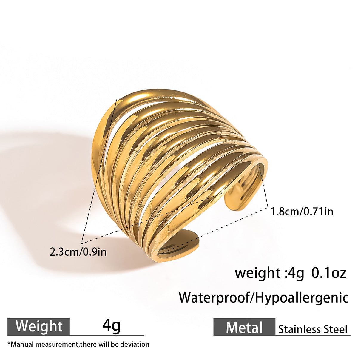 Malt stainless steel titanium steel non-fading rings ins adjustable opening design ring, European and American hand jewelry set