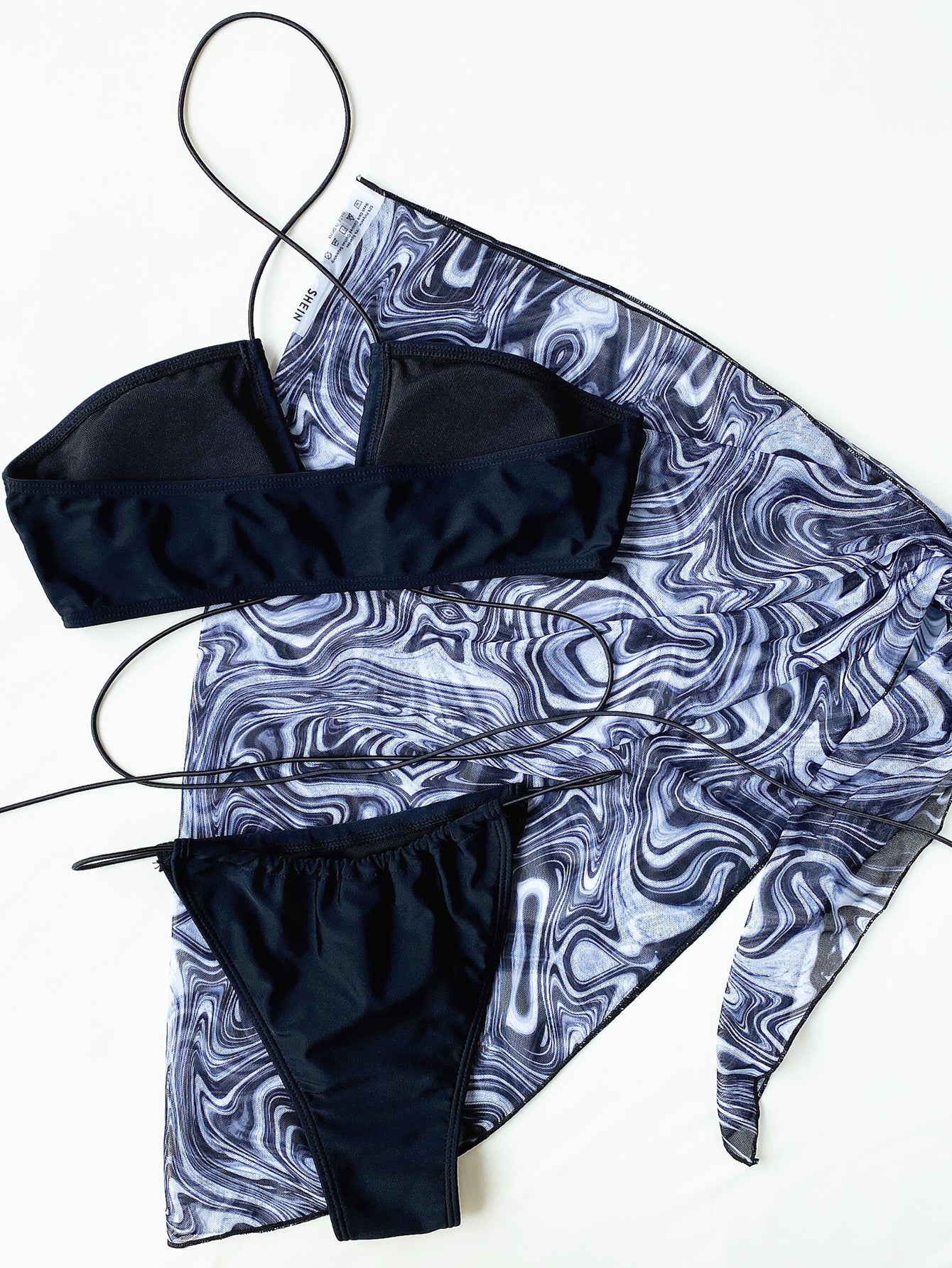 new foreign trade sexy solid color swimsuit bikini women's split swimsuits three-piece bikini