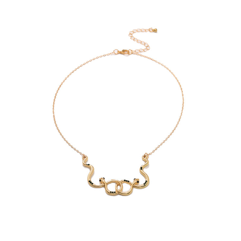Fashion trend necklace European and American retro personalized neck chain female snake personalized female collarbone chain jewelry