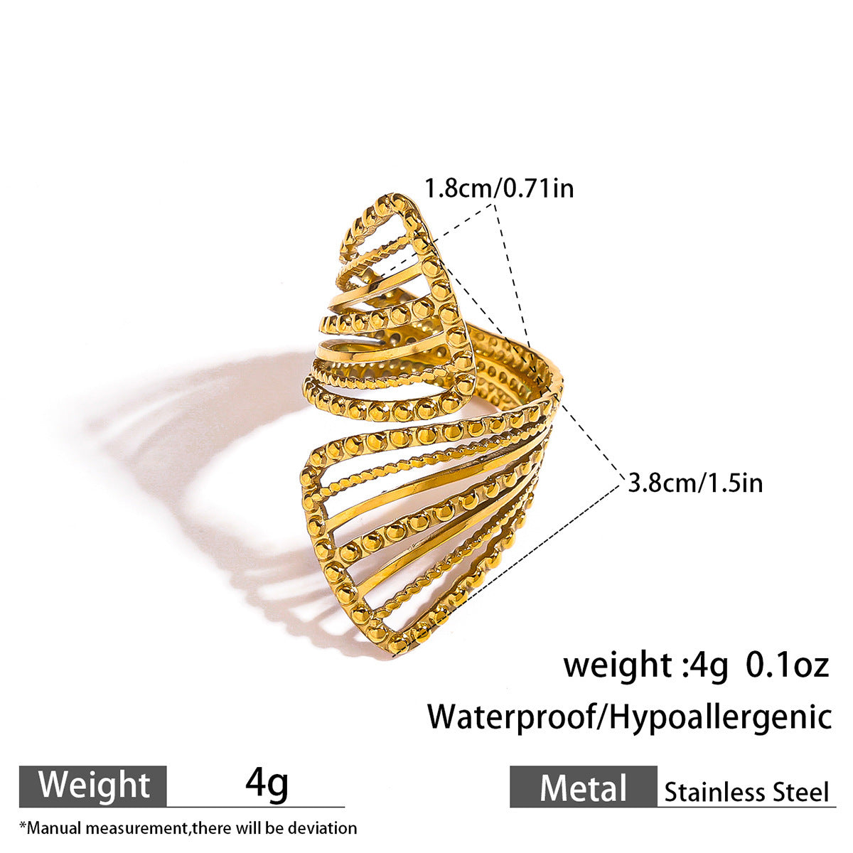Malt stainless steel titanium steel non-fading rings ins adjustable opening design ring, European and American hand jewelry set