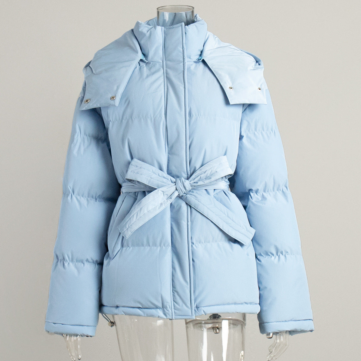 Hooded cotton jackets European and American new femininity hooded thickened warm versatile zipper bread clothes