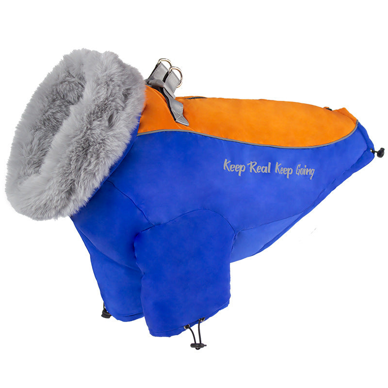 New pet clothes piled and thickened windproof and waterproof dog clothes reflective medium and large dog cotton-padded clothes wholesale dog toy