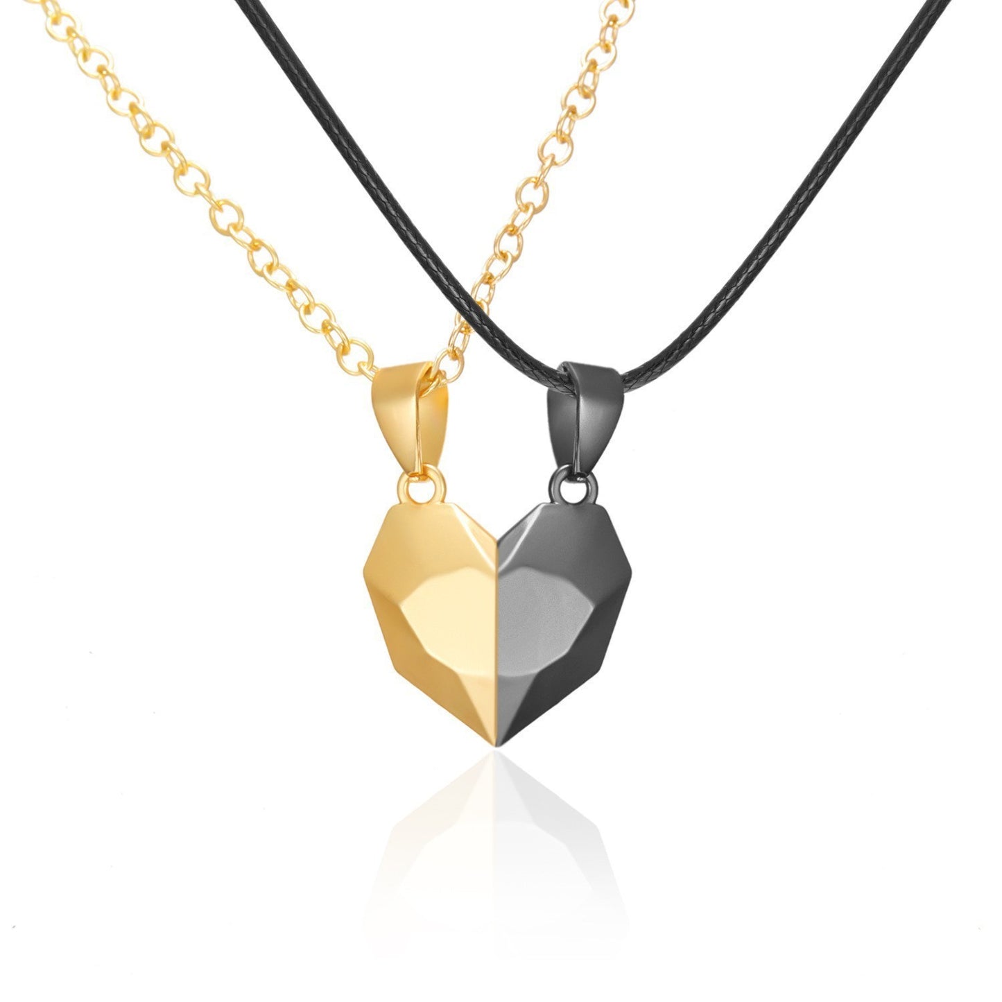 Dragon and Explosive Couple Love Item Magnet Necklace, Wishing Stone Pendant Heartbreak Clavicle Chain Heart Necklace