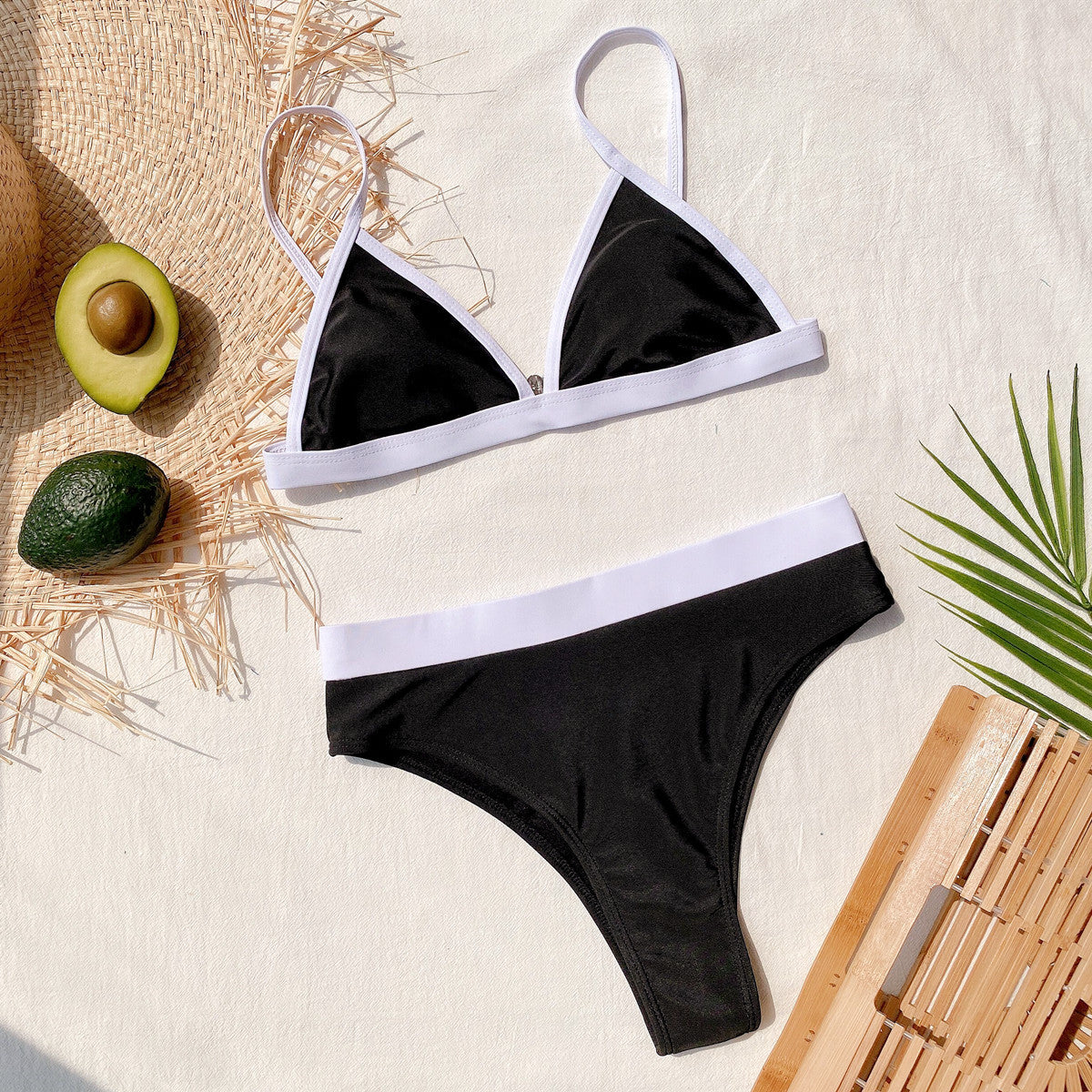 European and American foreign trade explosion split swimsuit outer single swimsuits splicing bikini