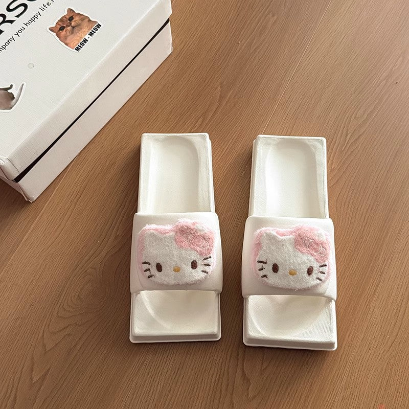 Cool slippers female funny cute thick-soled fashionable versatile one-word slippers female wear new high-end semi-drag trendy girl