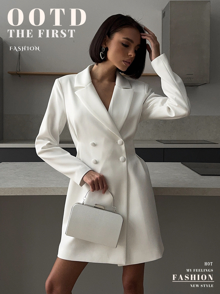 Cross-border sweet and cool style suit dress, European, American spring and summer commuter suits skirt, waist and thin dress women
