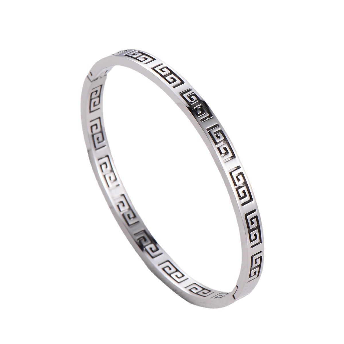 Great Wall pattern, titanium steel bracelet, female retro court style ins niche design, light luxury, high-end design, new jewelry