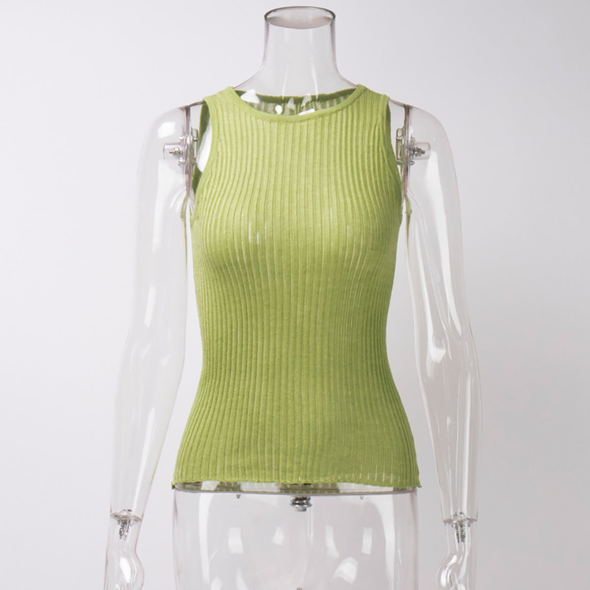 Knitted vest European and American summer sexy babes pit strip hollow vest slim sleeveless knitted top t-shirts