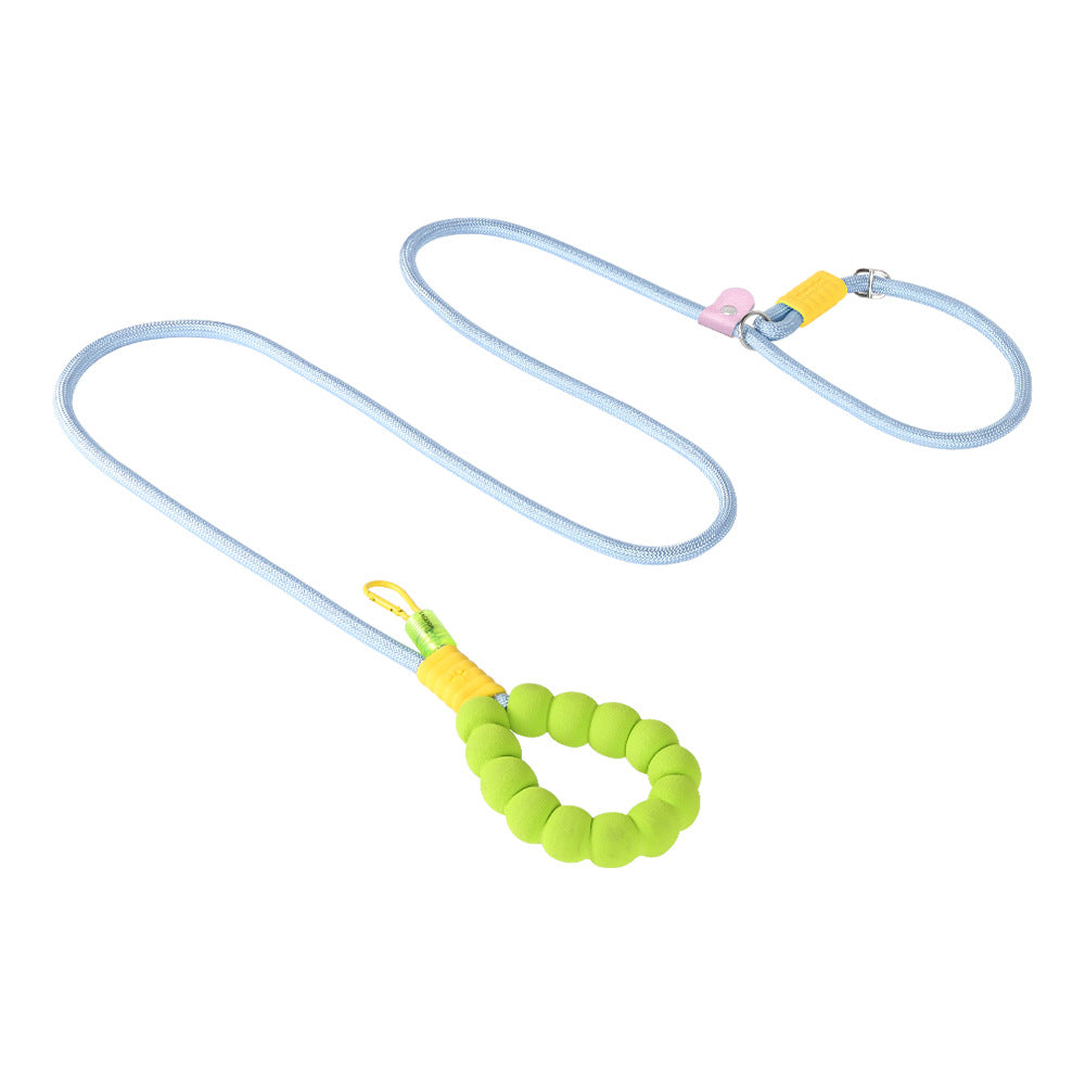 Dog leash, crossbody cloud bubble foam grip contrasting color P rope, puppy out pet walking dog rope