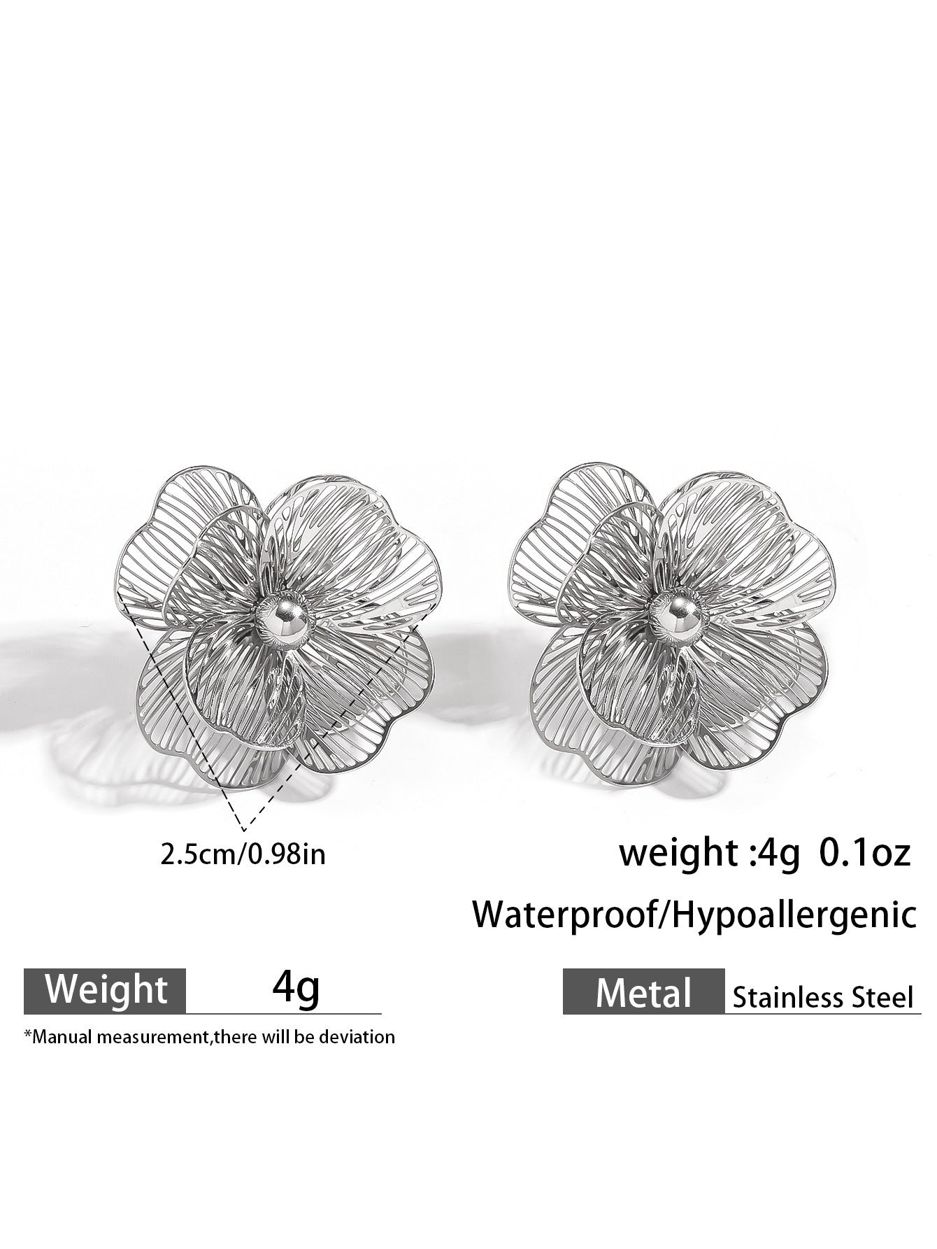 Malt stainless steel non-fading flower rings female three-dimensional opening design ring exaggerated European and American jewelry