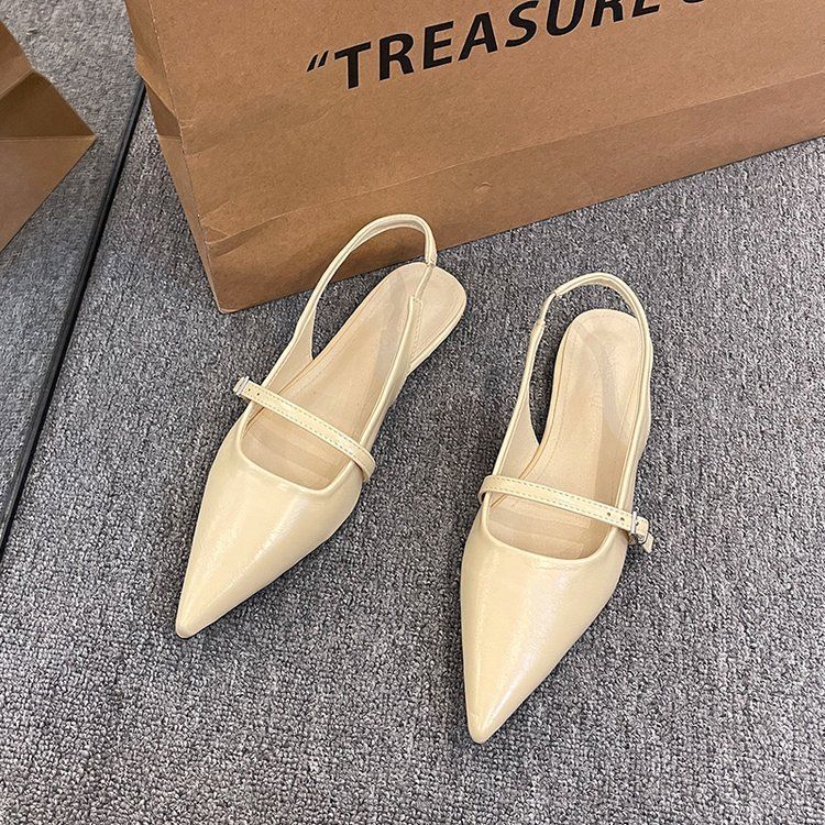 Flat bottom versatile bag head sandals women's shoes new Mary Jane with skirt pointed temperament niche single beanie shoes