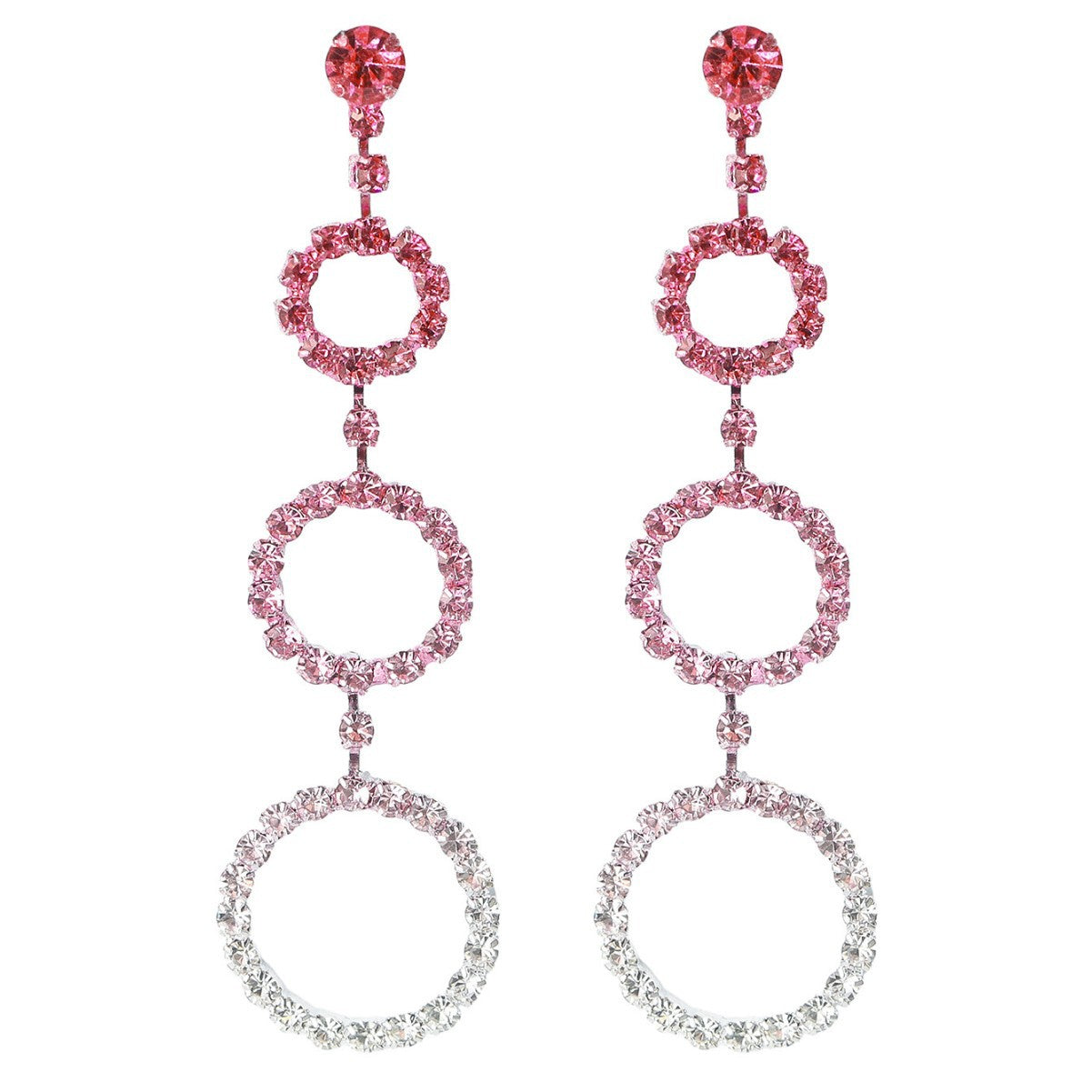 Machika high-end super flash full diamond long fringed earrings women's fashion temperament rhinestone ear jewelry earrings