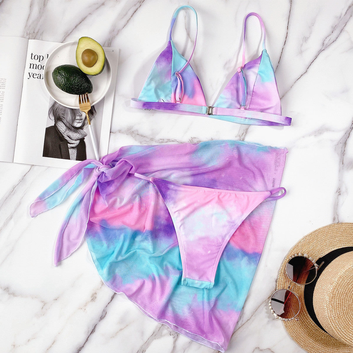 Bikini tie-dye outer single swimsuit bikini new swimsuit women's split swimsuits burst swimsuit