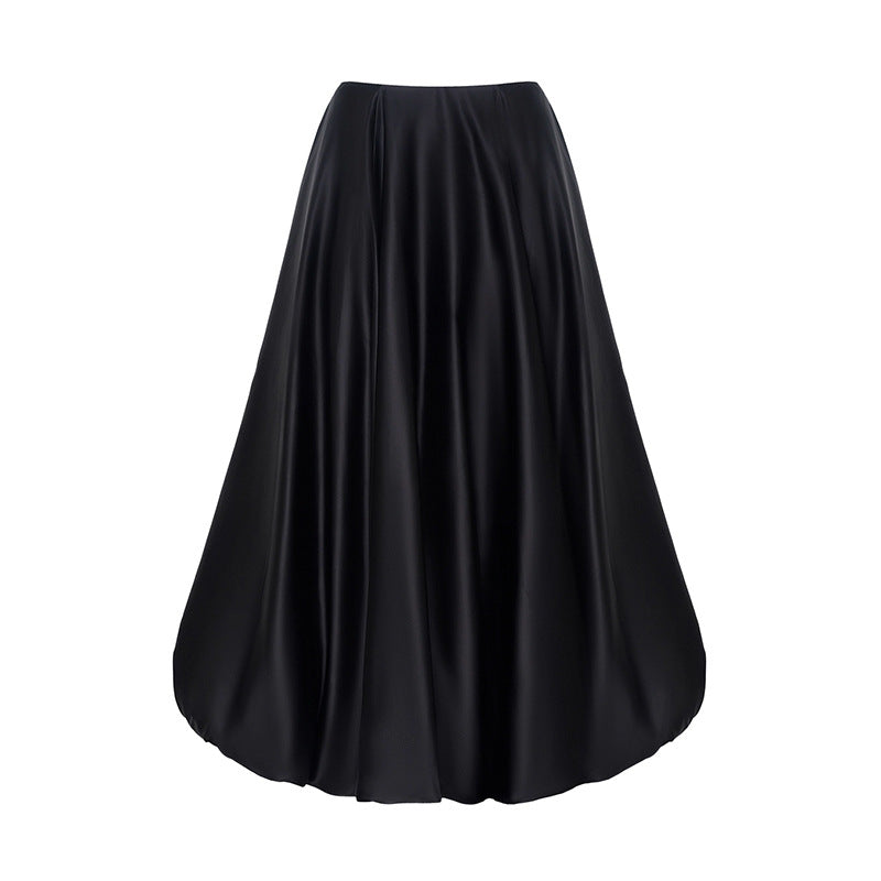 Bright skirt European and American spring and summer ins fashion trend party high waist balloon skirt bud skirt