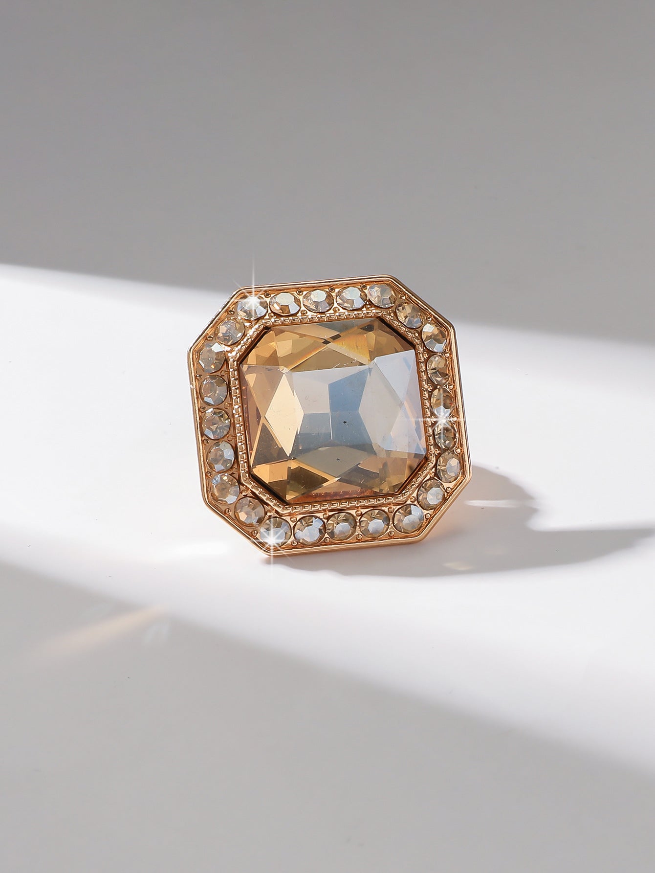 Spot ring Hollow niche rings Thick rectangular Korean light luxury high sense exaggerated high versatility