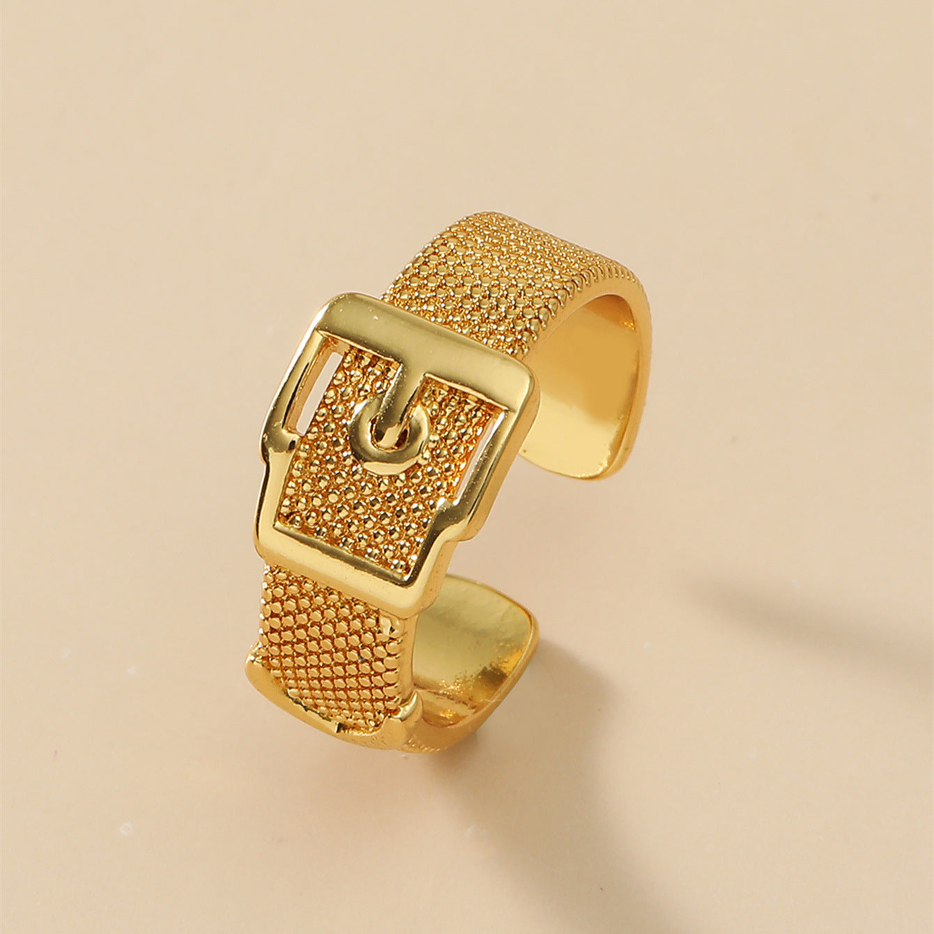 Japan and South Korea exquisite luxury plaid geometric opening metal rings temperament design sense letter index finger ring wholesale
