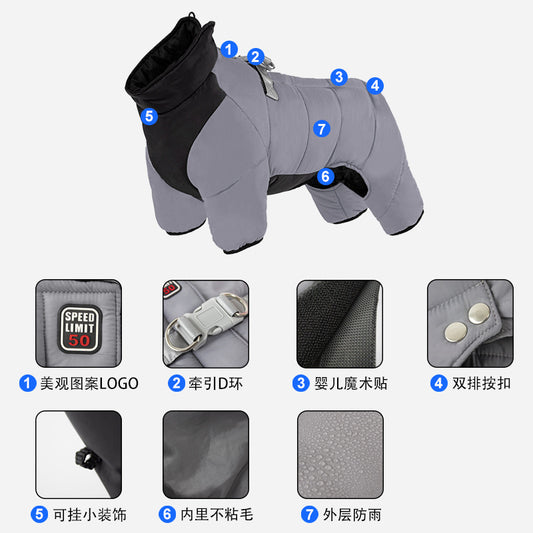 Winter dog cotton-padded clothes Small dog warm waterproof non-sticky hair Medium-sized dog pet clothes Winter clothing wholesale dog toy