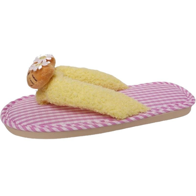 Fashion cartoon Hello Kitty beach cool slippers women's spring summer soft-soled fluffy shoes seaside niche design flip-flops