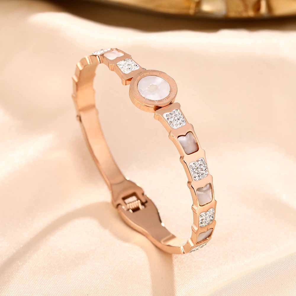 Cross-border geometric circle letter titanium steel bracelet women's simple fashion versatile personality trendy jewelry couple bracelet jewelry