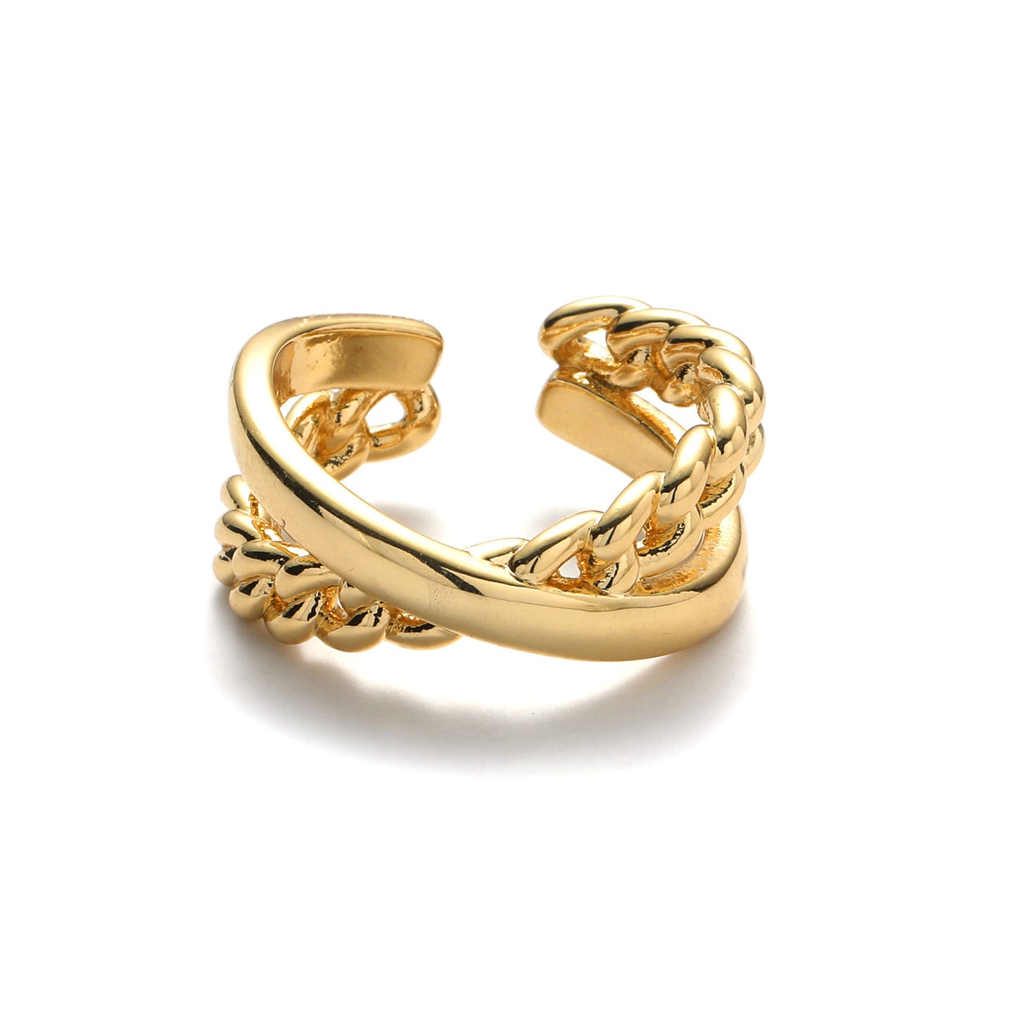 Design sense niche light luxury gold-plated irregular ring women's fashion light luxury simple versatile opening adjustable rings