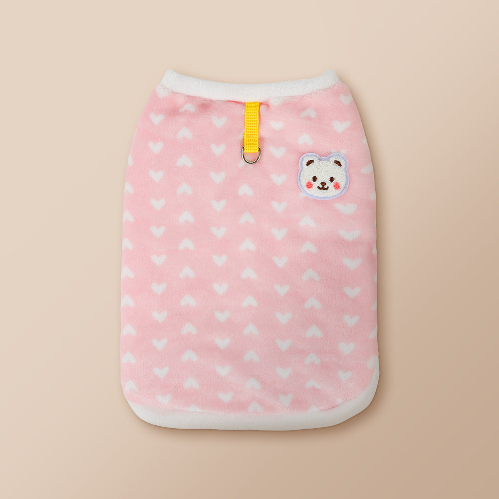 Cute autumn and winter dog bear vest vest vest can be towed simple wind small dog cat pet clothes dog toy