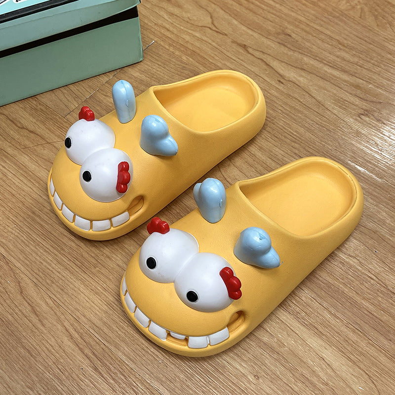 Funny personality hole shoes women's outer wear cartoon cute student indoor non-slip home bag head cool slippers summer