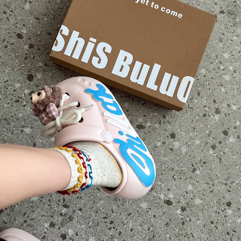 EVA women's hole shoes trendy ins popular summer fashion couple hole shoes go out at home two wear garden shoes slippers