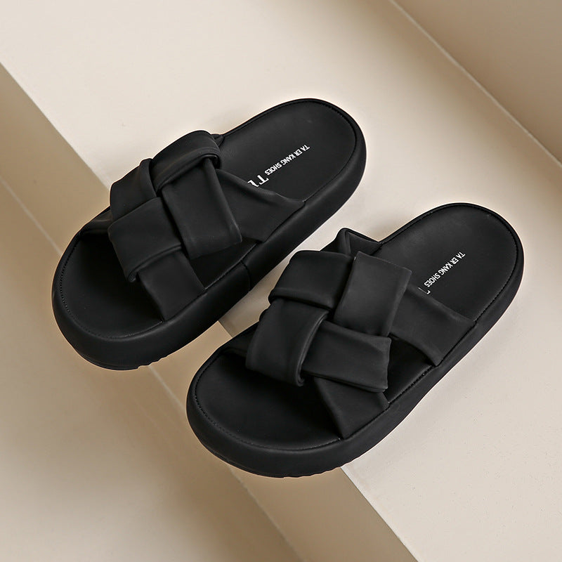 Cool slippers women's summer wear new thick-soled casual non-slip pregnant women's beach sandals lazy fashion one-word drag